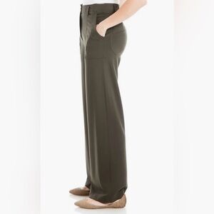 Wide Leg Button Front Ponte
Pant